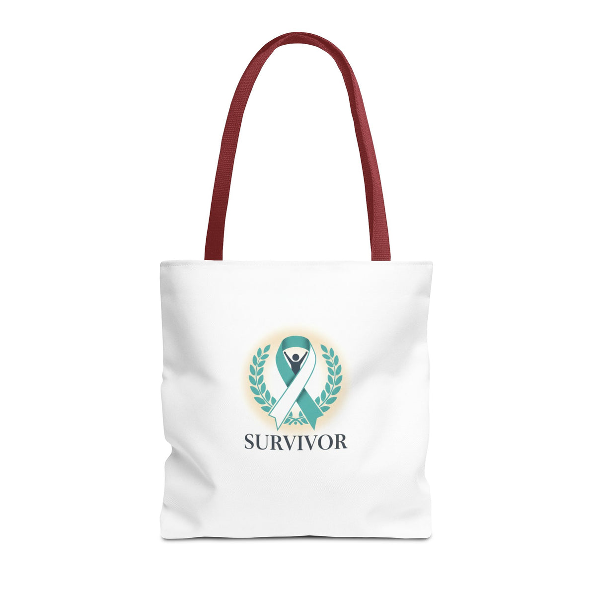 Survivor Ribbon Tote Bag — Teal Awareness Support Tote