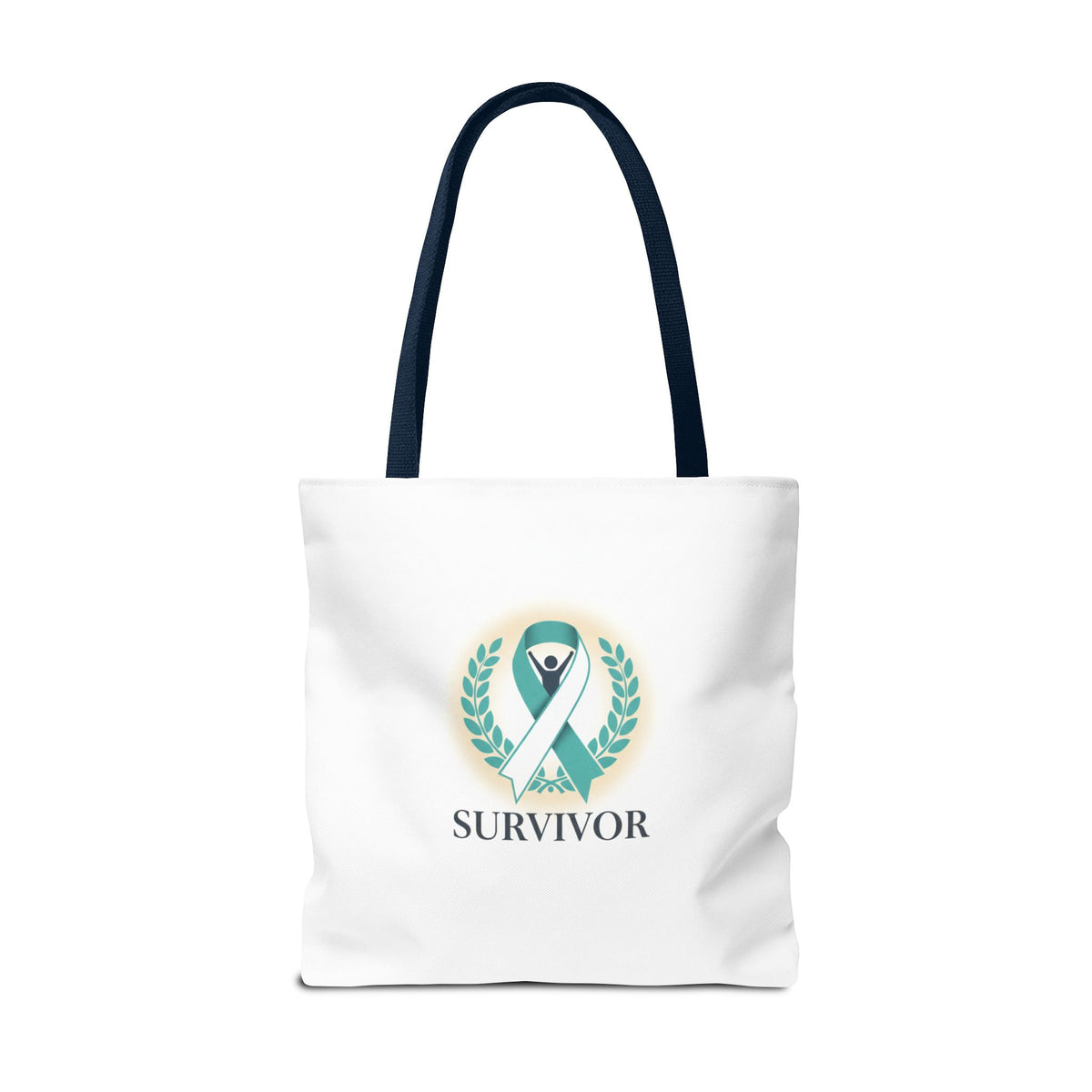 Survivor Ribbon Tote Bag — Teal Awareness Support Tote