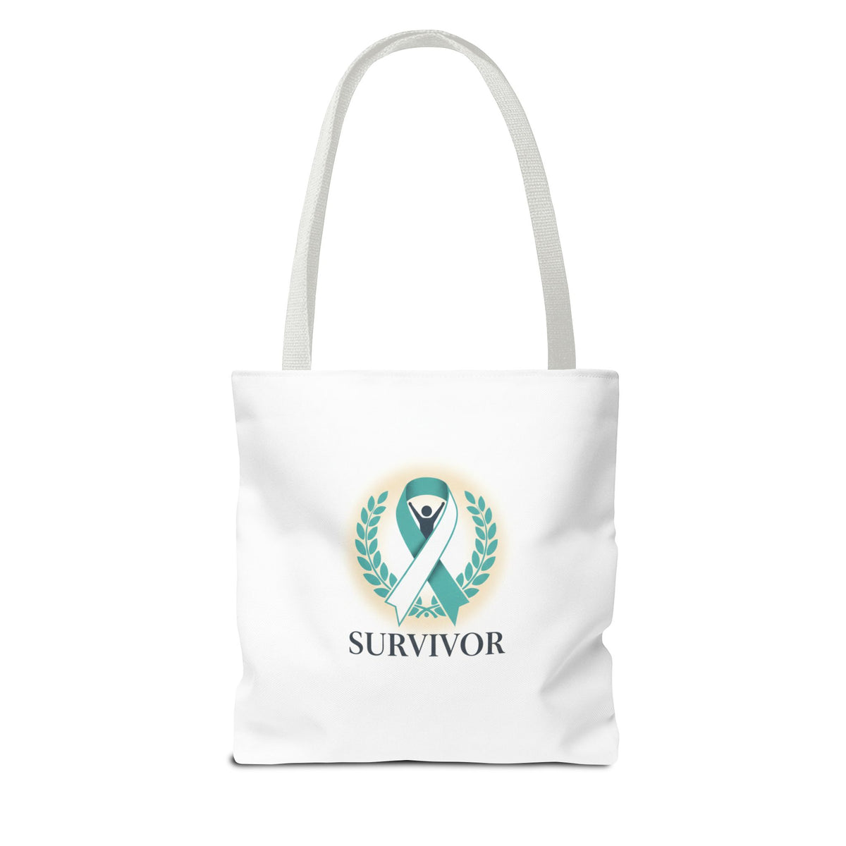 Survivor Ribbon Tote Bag — Teal Awareness Support Tote