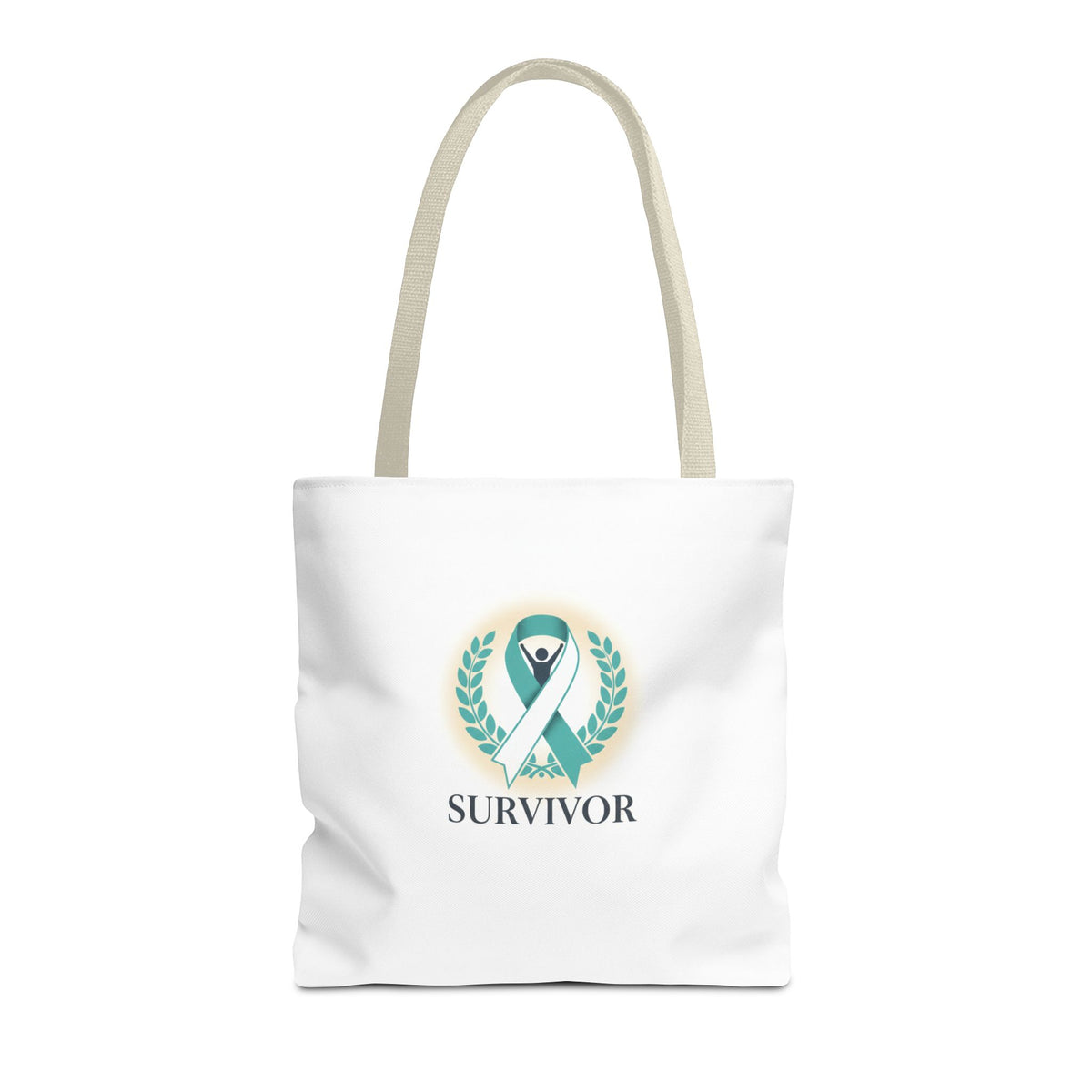 Survivor Ribbon Tote Bag — Teal Awareness Support Tote