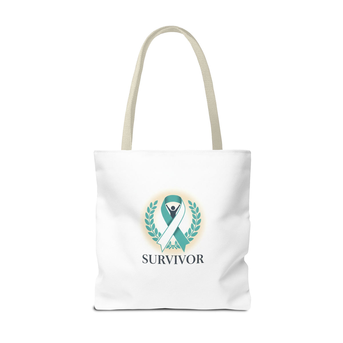 Survivor Ribbon Tote Bag — Teal Awareness Support Tote
