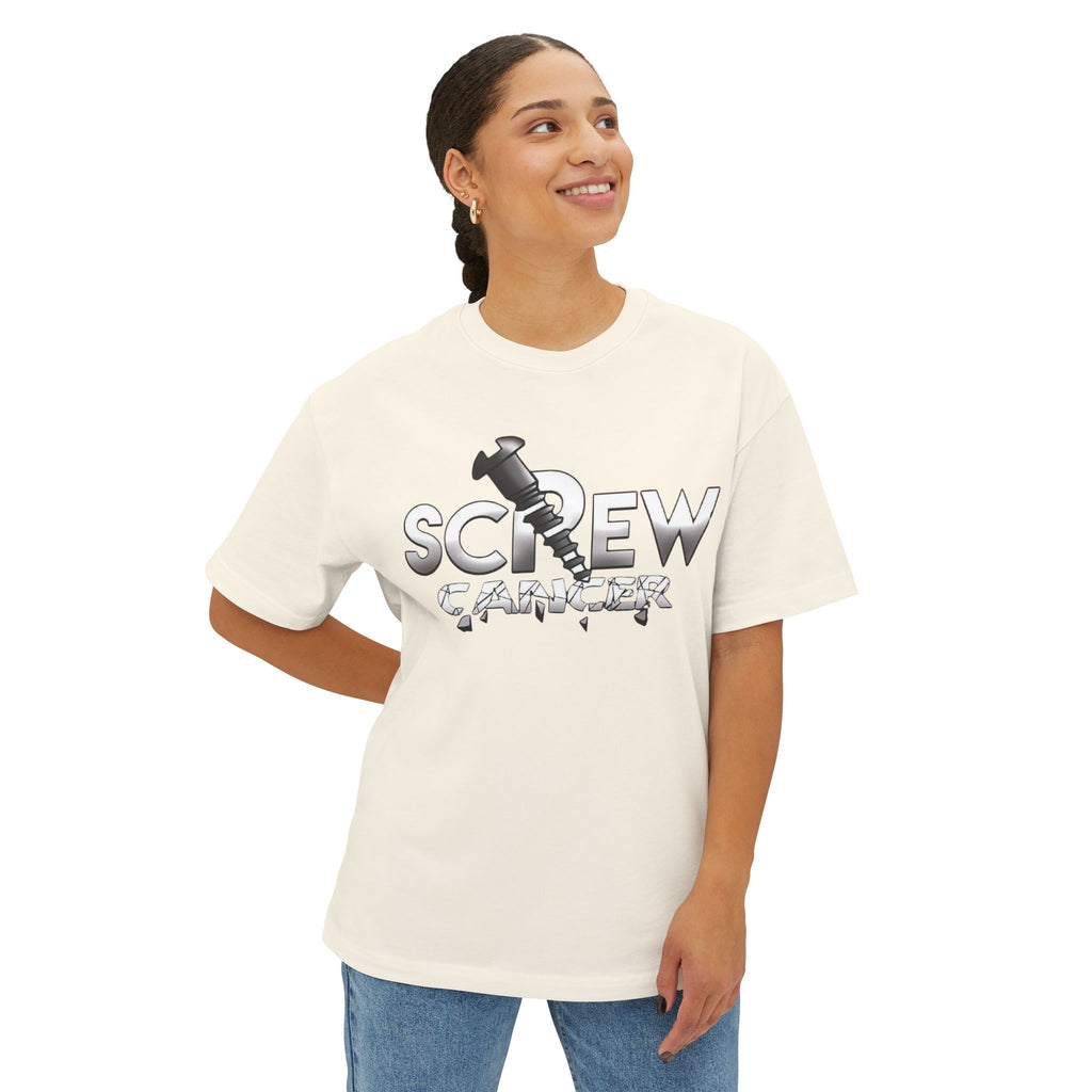 Screw Cancer Tee — Feminine Script Comfort Shirt for Survivors & Supporters