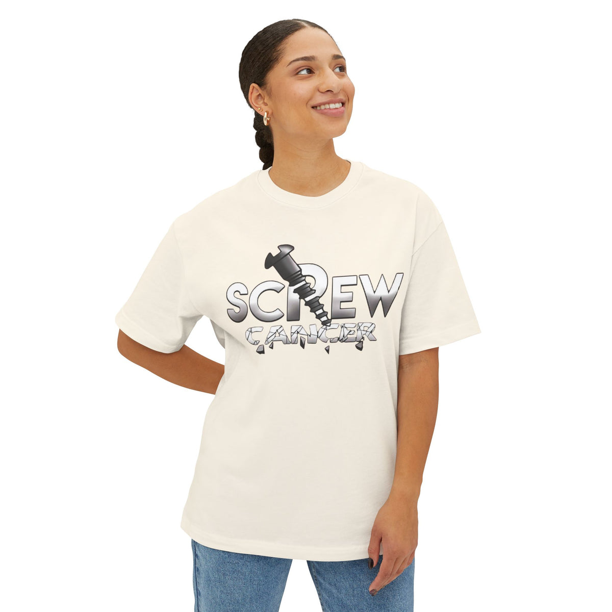 Screw Cancer Tee — Feminine Script Comfort Shirt for Survivors & Supporters