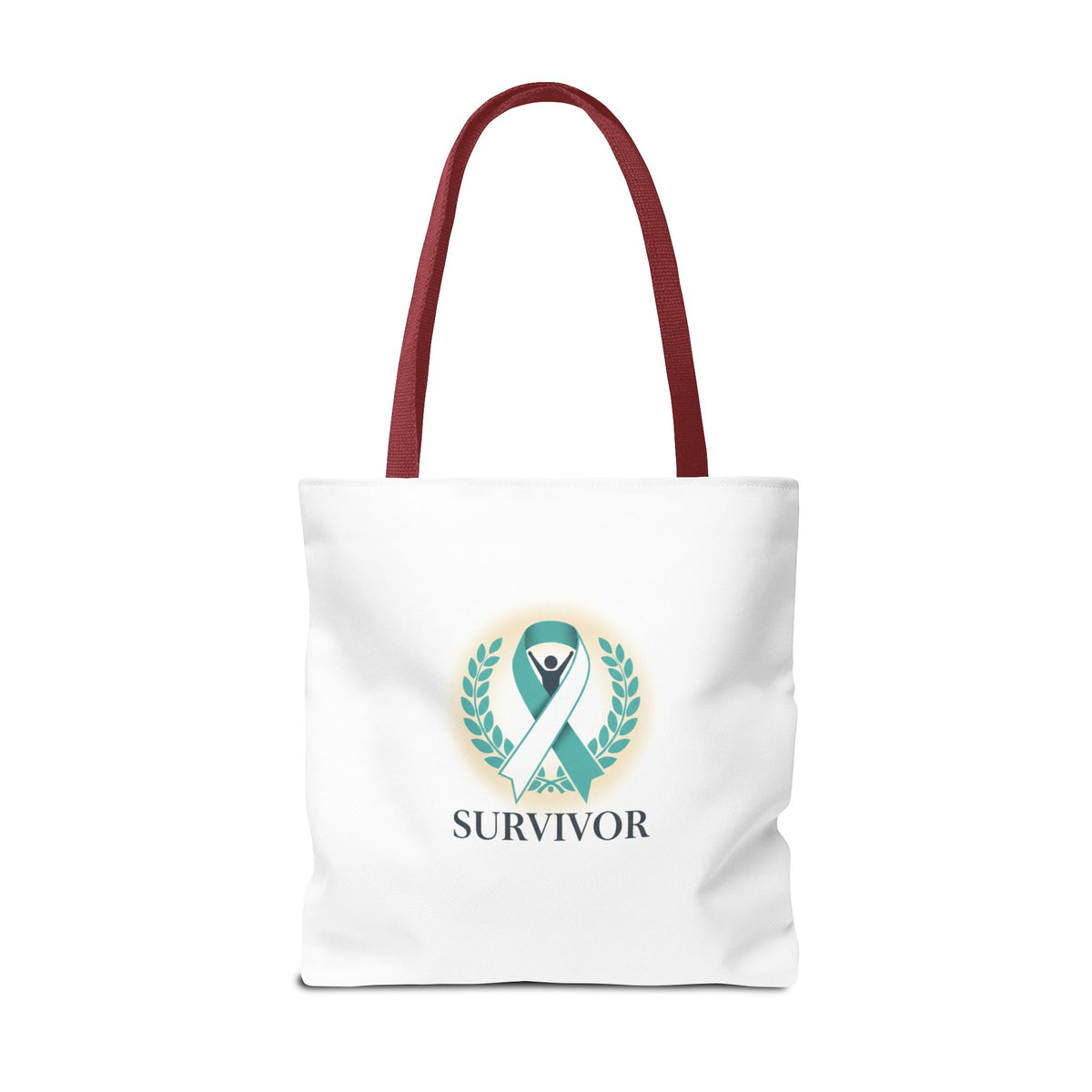 Survivor Ribbon Tote Bag — Teal Awareness Support Tote