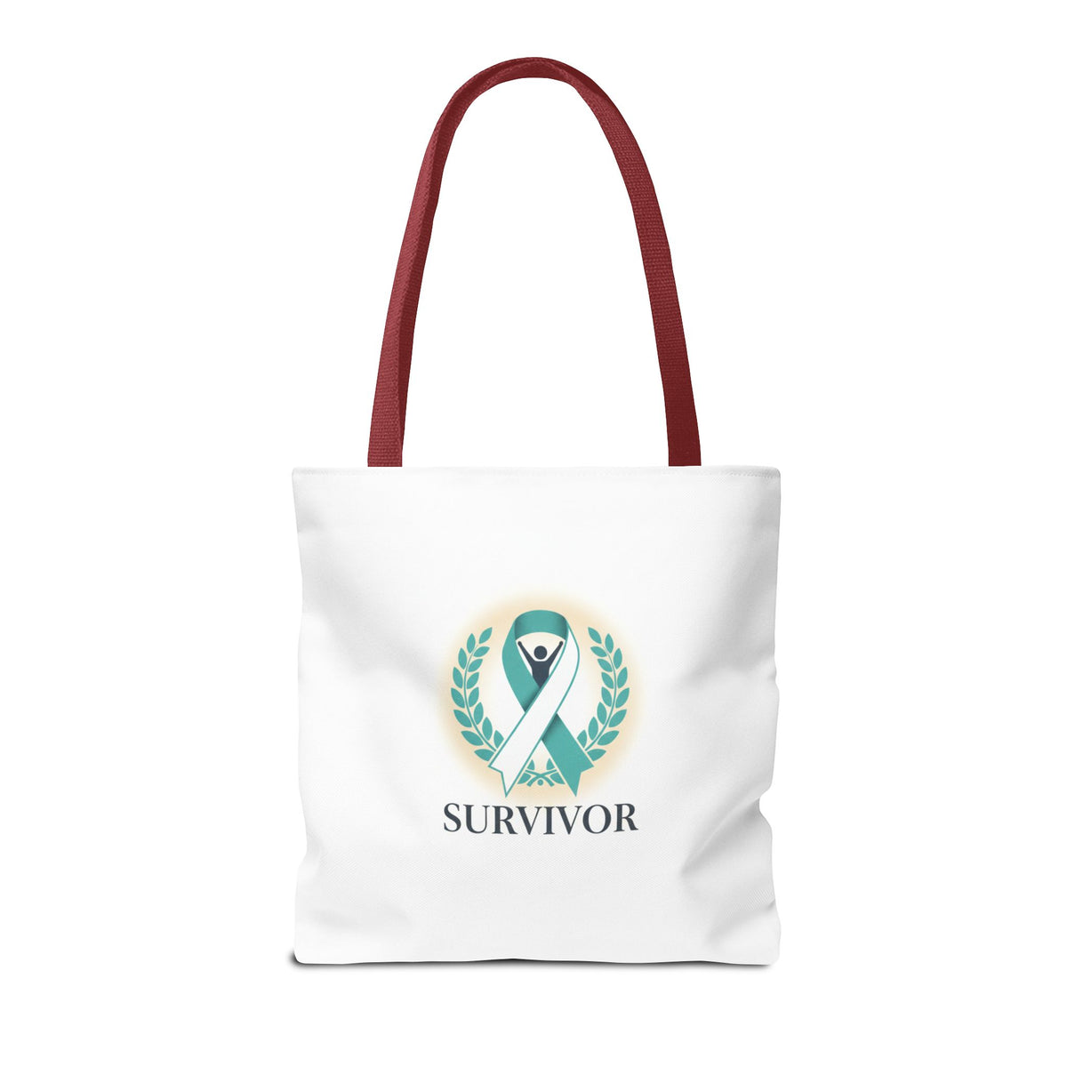Survivor Ribbon Tote Bag — Teal Awareness Support Tote