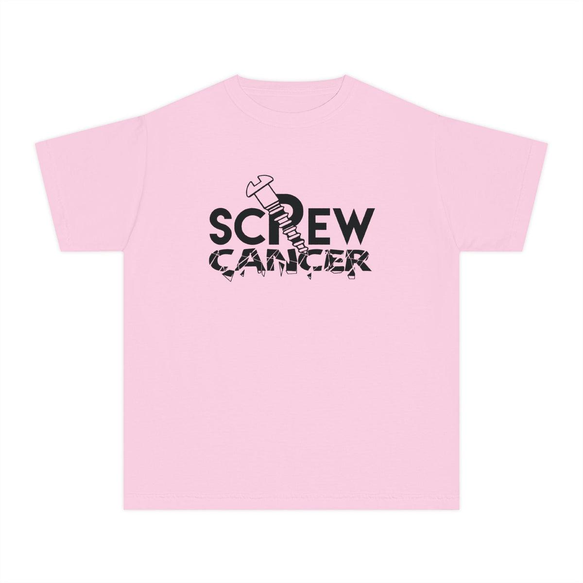 Screw Cancer Youth Tee – Childhood Cancer Awareness Shirt