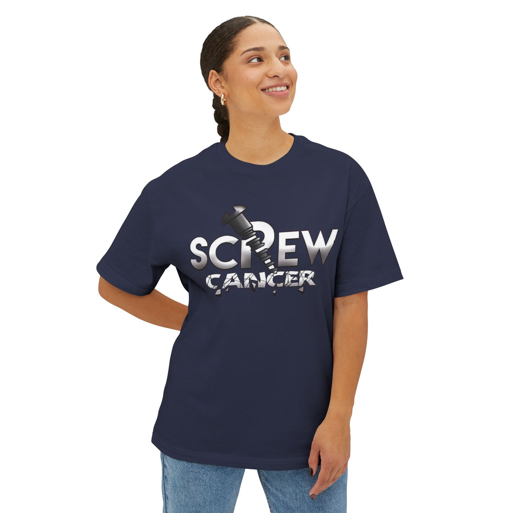 Screw Cancer Tee — Feminine Script Comfort Shirt for Survivors & Supporters