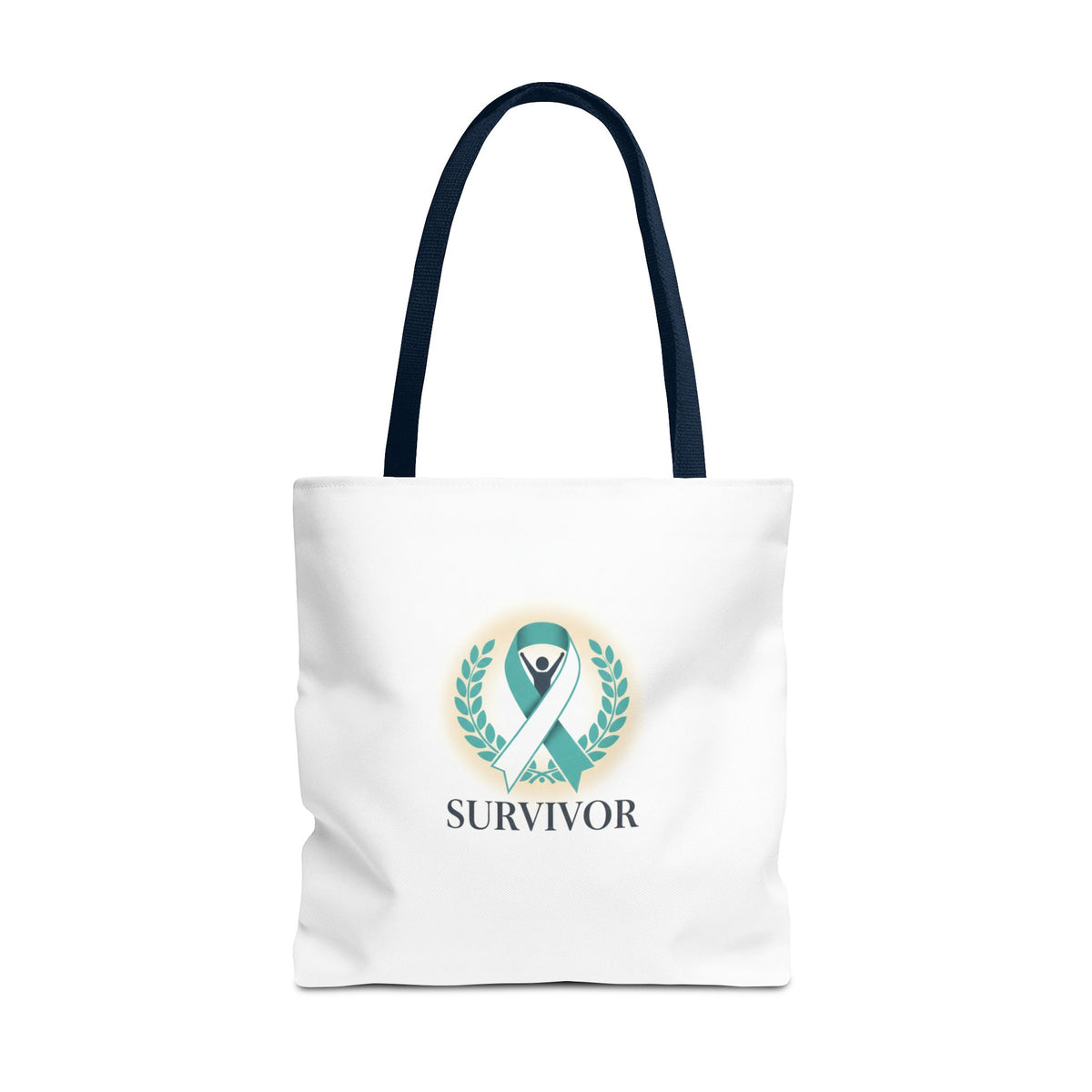 Survivor Ribbon Tote Bag — Teal Awareness Support Tote