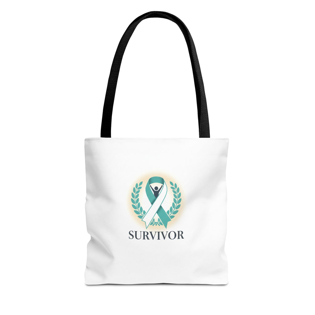 Survivor Ribbon Tote Bag — Teal Awareness Support Tote