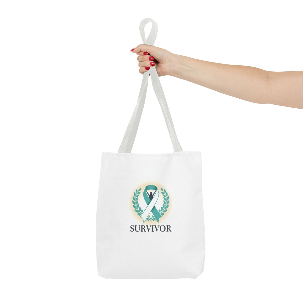 Survivor Ribbon Tote Bag — Teal Awareness Support Tote