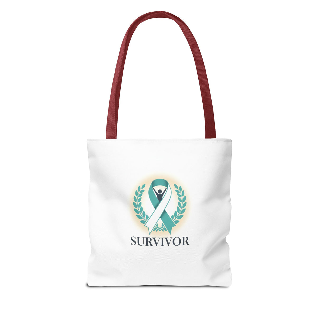 Survivor Ribbon Tote Bag — Teal Awareness Support Tote