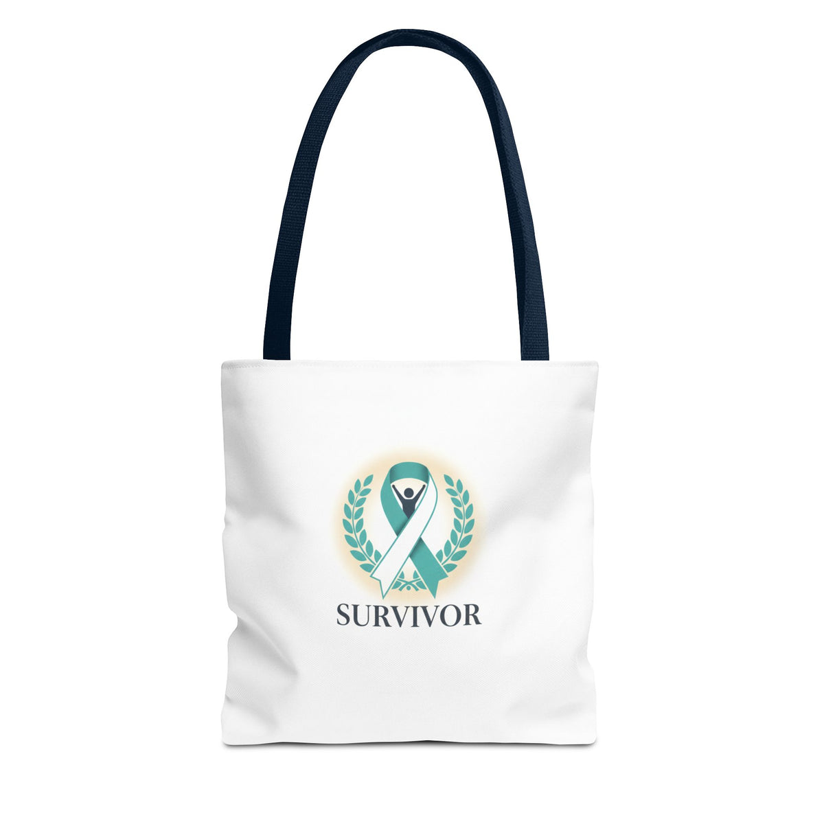 Survivor Ribbon Tote Bag — Teal Awareness Support Tote