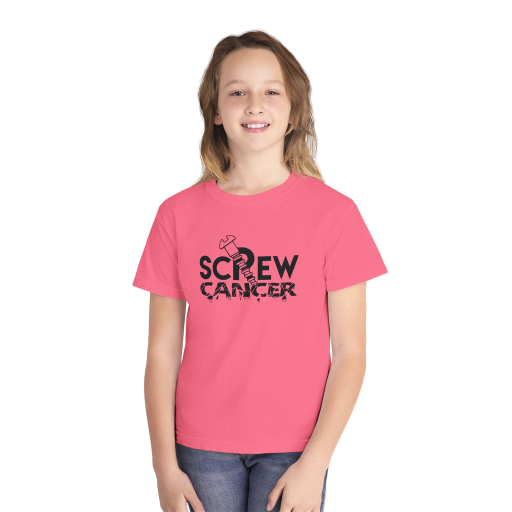 Screw Cancer Youth Tee – Childhood Cancer Awareness Shirt