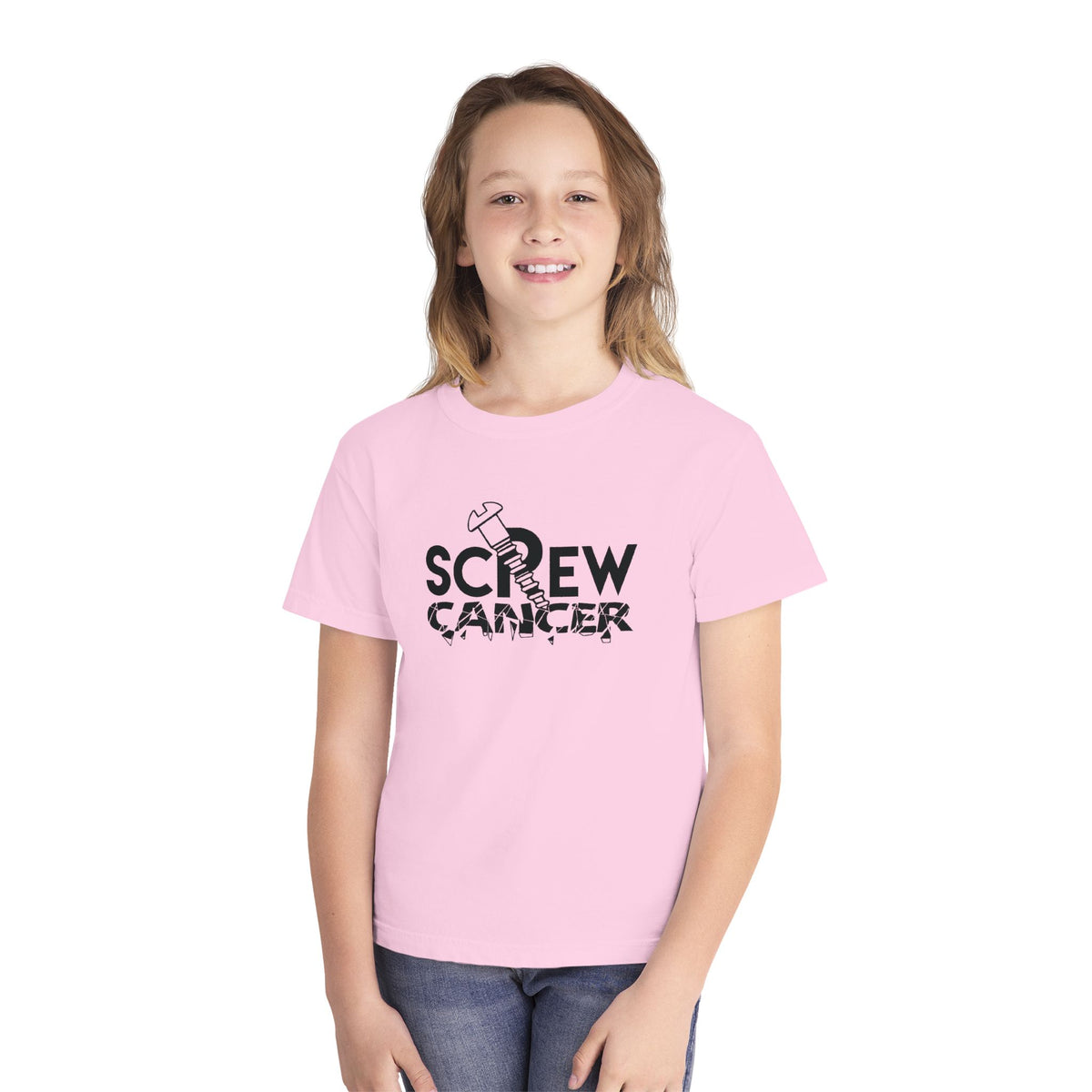 Screw Cancer Youth Tee – Childhood Cancer Awareness Shirt
