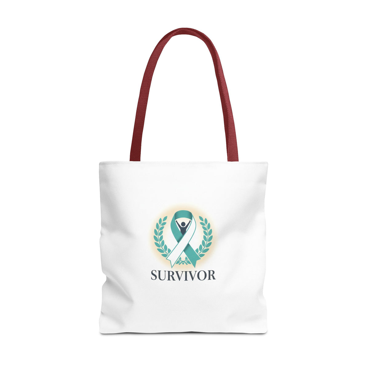 Survivor Ribbon Tote Bag — Teal Awareness Support Tote