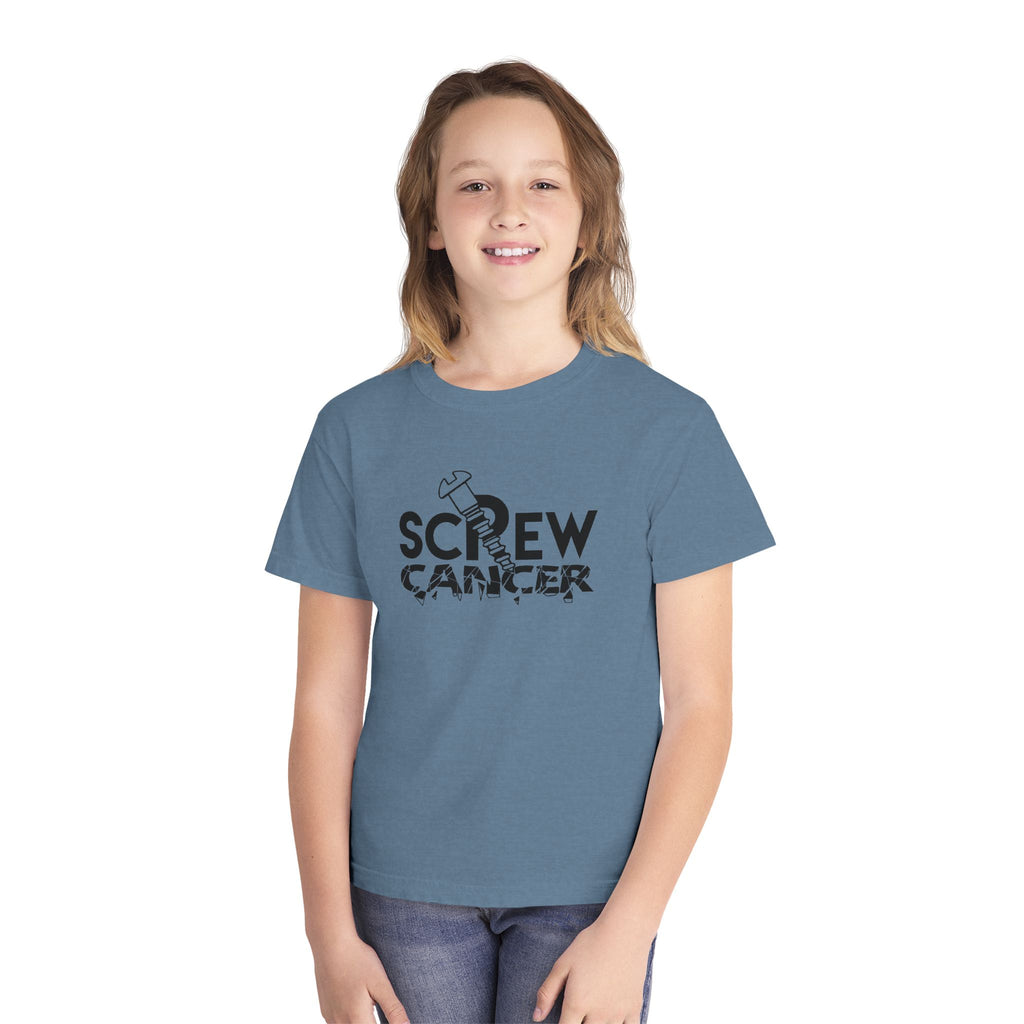 Screw Cancer Youth Tee – Childhood Cancer Awareness Shirt