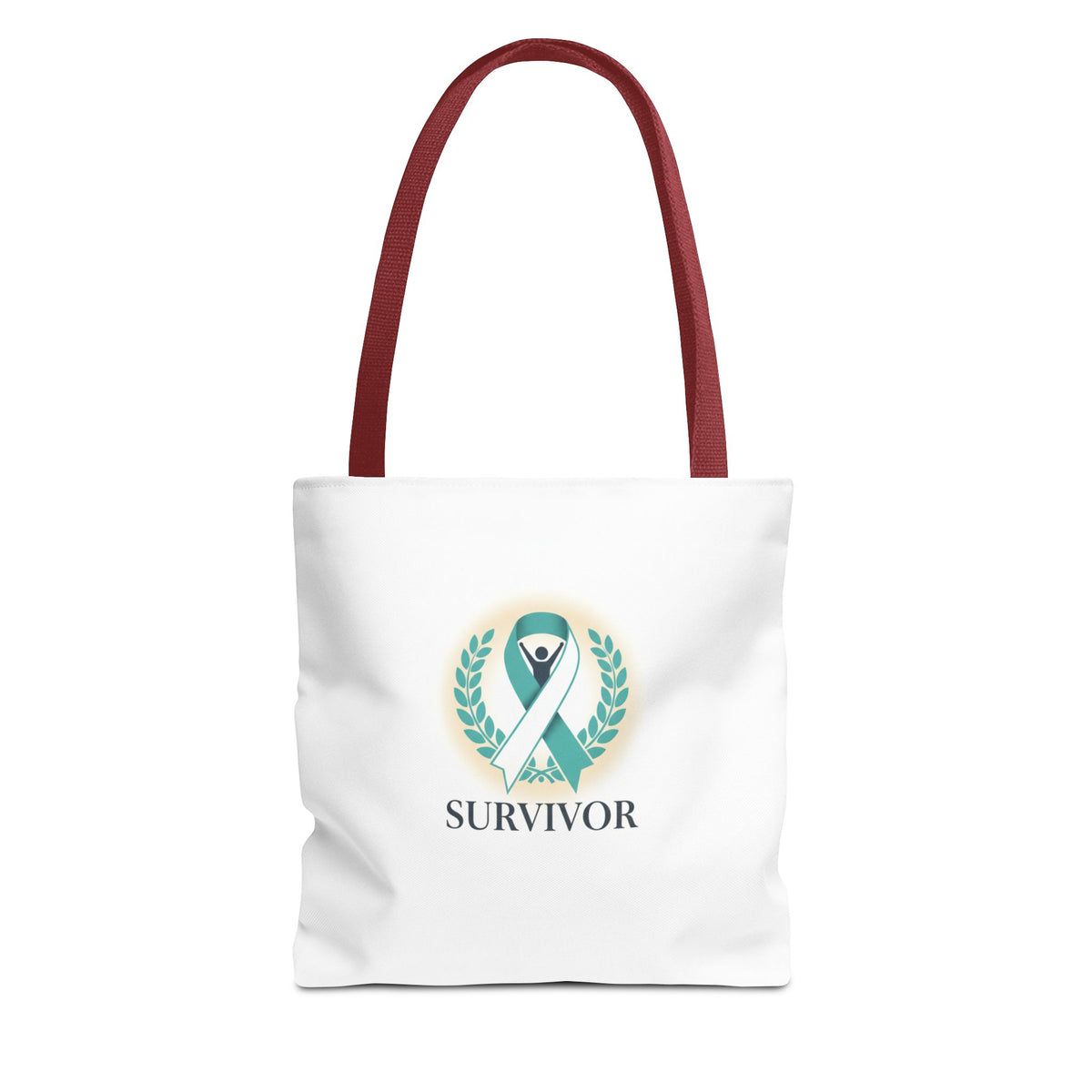 Survivor Ribbon Tote Bag — Teal Awareness Support Tote