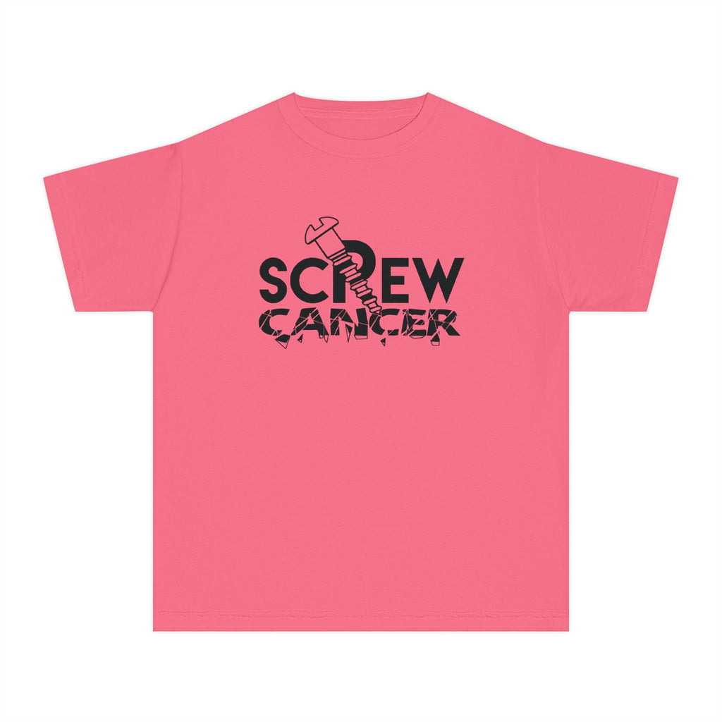 Screw Cancer Youth Tee – Childhood Cancer Awareness Shirt