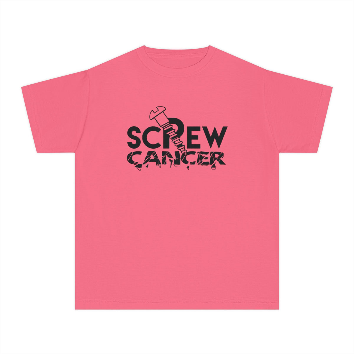 Screw Cancer Youth Tee – Childhood Cancer Awareness Shirt